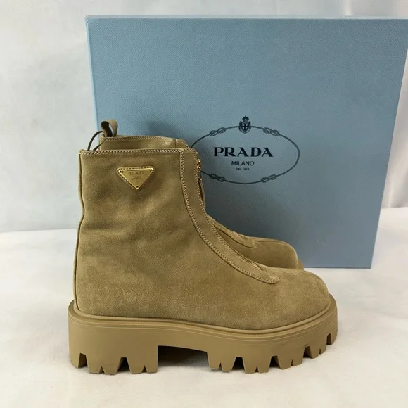 Prada
Suede Booties with Zip - Picture 1 of 9